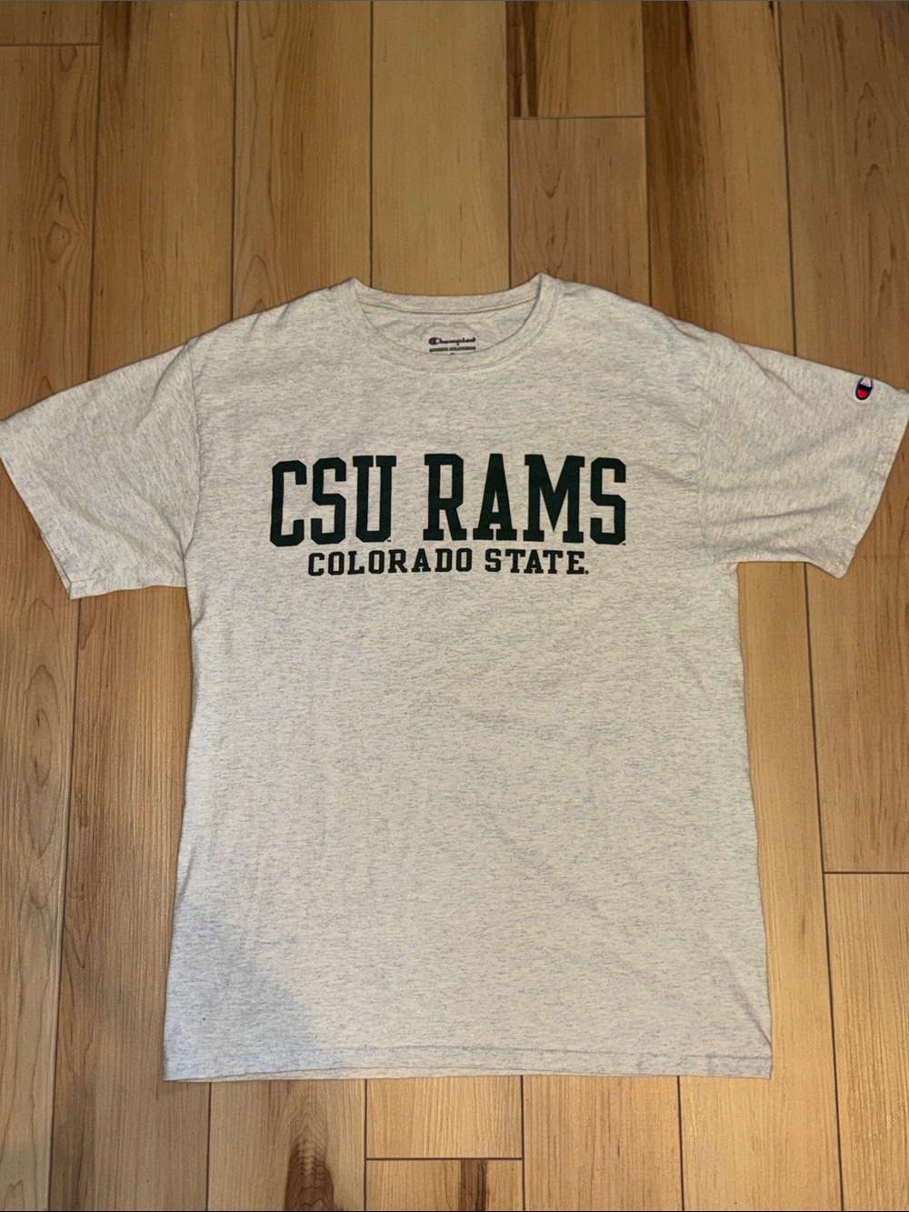 Champion Light Gray CSU Rams Colorado State Short Sleeve Tee Size Medium